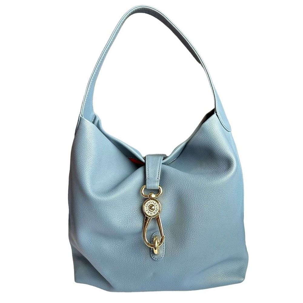 Rare Dooney & Bourke Pebble Grain Large Logo Lock Sac Blue